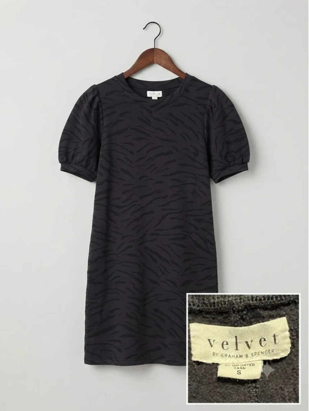 Velvet by Graham & Spencer Zebra Print Puff-Sleeve Dress sz Small [COPY]
